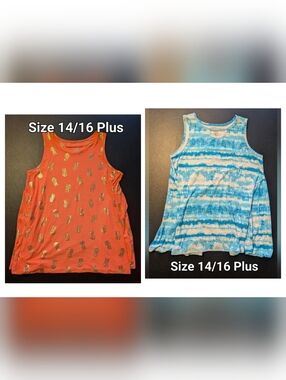 Girls' Coral Tank Top with Gold Pineapple Accents - Unbranded